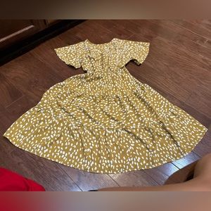 Ces Femme Yellow Mustard Bohemian dress Size Small